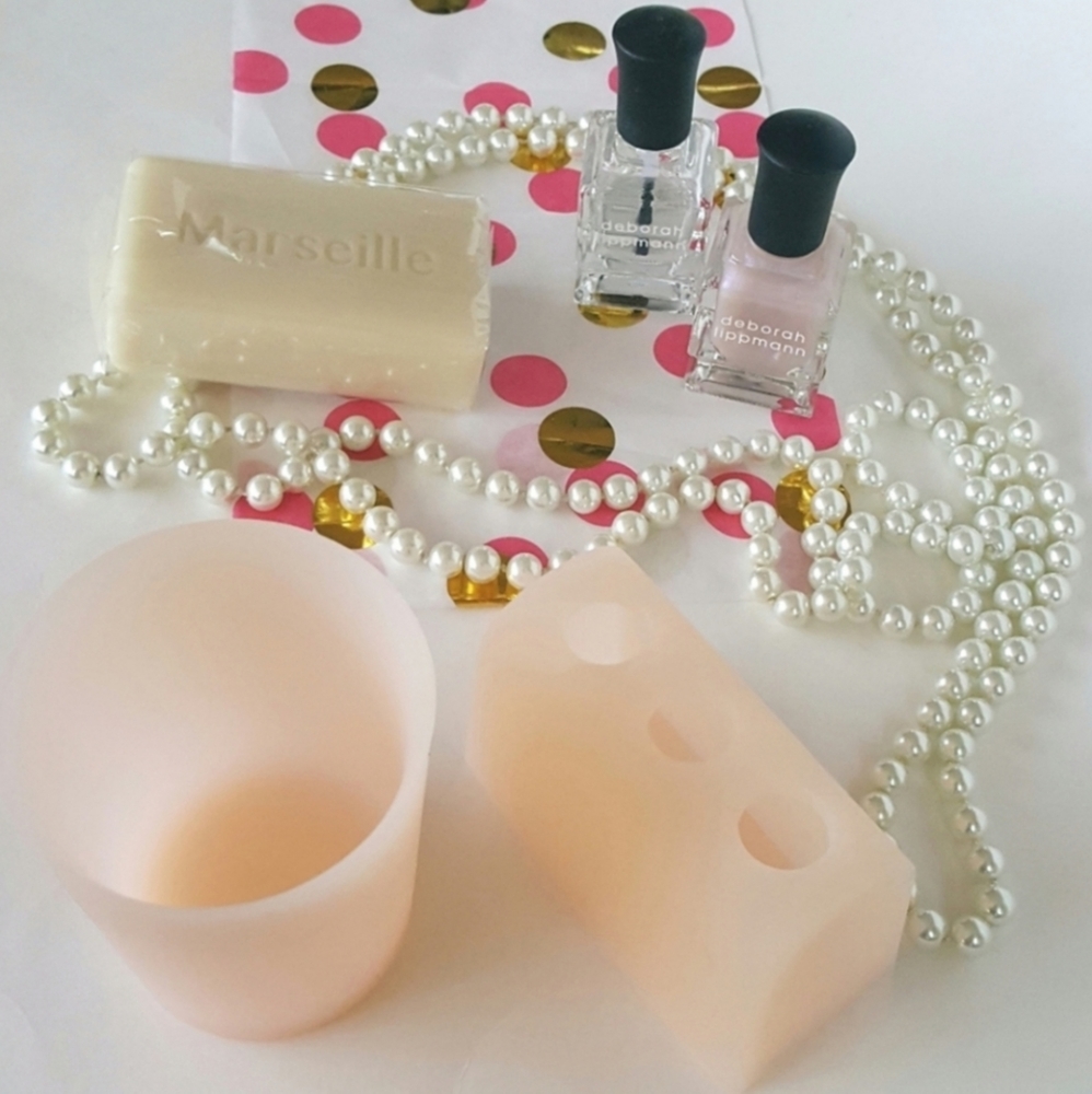 Cup Toothbrush Holder Blush Pink Silicone Bathroom Sink Top Waterworks Girls